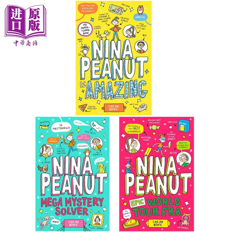 预售 大冒险家妮娜 3册 英文原版 Nina Peanut Is Amazing 儿童漫画图画小说 温暖幽默全彩画面 学乐绘本 进口童书【中商原版】,书籍/杂志/报纸,文学小说类原版书,淘宝优惠券,粉丝福利购,淘宝优惠卷
