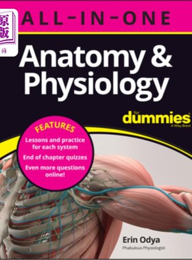 海外直订Anatomy & Physiology All-In-One for Dummies (+ Chapter Quizzes Online) 解剖学和生理学一体式假人(+章节在线测