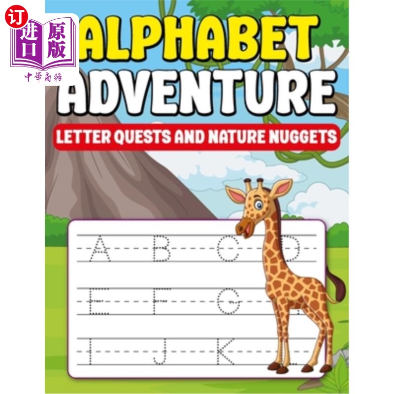 海外直订Kids Alphabets Educational Activity books Adventure Letter Quests And Nature Nug 儿童字母教育活动书冒险信件