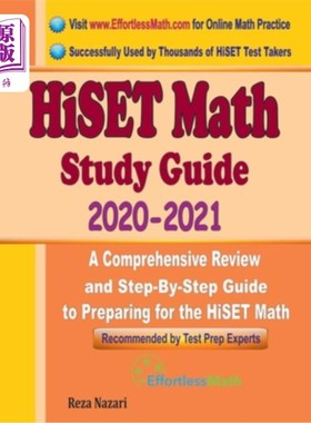 海外直订HiSET Math Study Guide 2020 - 2021: A Comprehensive Review and Step-By-Step Guid HiSET Math