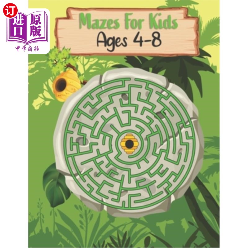 海外直订Mazes For Kids Ages 4-8: Maze Activity Book 4-8岁儿童迷宫:迷宫活动手册