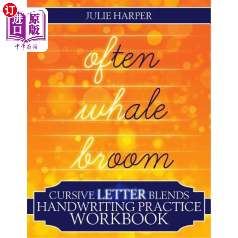 海外直订Cursive Letter Blends Handwriting Practice Workbook: Learn to Handwrite 草书混合手写练习册：学习手写