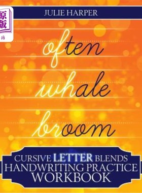 海外直订Cursive Letter Blends Handwriting Practice Workbook: Learn to Handwrite 草书混合手写练习册：学习手写