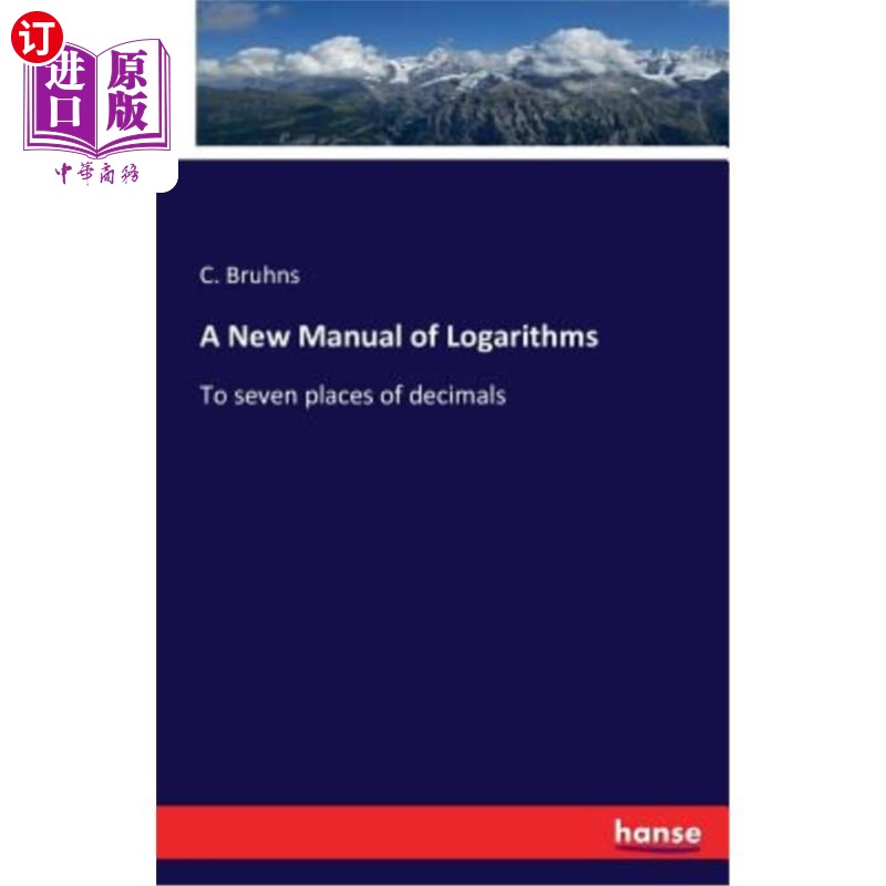 海外直订A New Manual of Logarithms 新的对数手册