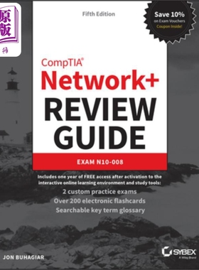 预售 Comptia 网络+复习指南 第5版 Comptia Network+ Review Guide: Exam: N10-008 5E P Todd Lammle 英文原版 中商原版