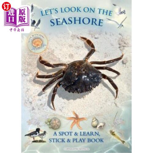 海外直订Let's Look on the Seashore: A Spot & Learn, Stick & Play Book 让我们去海边看看:一本Spot & Learn, Stic