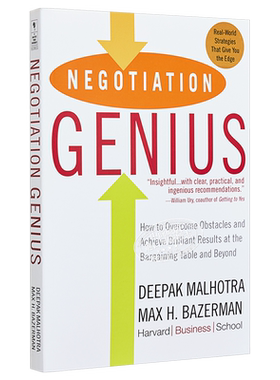 哈佛经典谈判术 豆瓣阅读 英文原版 Negotiation Genius Deepak Malhotra & Max Bazerman【中商原版】