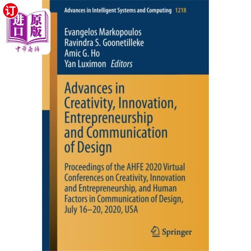 海外直订Advances in Creativity, Innovation, Entrepreneur... 创意、创新、创业和设计交流的进展