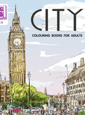 海外直订City Colouring Books for Adults: Cityscape and Landscape Coloring Book 成人城市涂色书:城市风景和景观涂色书