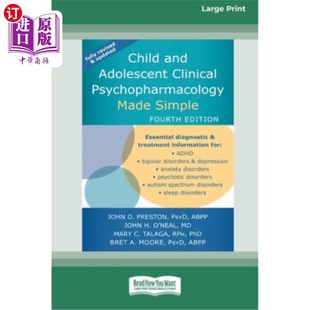 Large Made and 海外直订医药图书Child 儿童和青少年临床精 Psychopharmacology Clinical Simple Print 16pt Adolescent