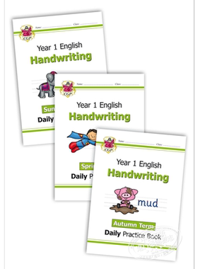 英国CGP原版 New KS1 Handwriting Daily Practice Book Year 1 每日英语书写练习套装 1年级 趣味书写 5-6岁 【中商原版】