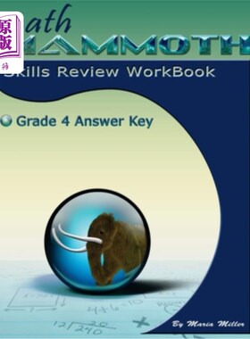 海外直订Math Mammoth Grade 4 Skills Review Workbook Answer Key 数学猛犸象4年级技能复习练习册答案关键