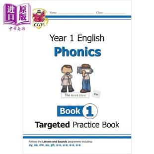 Book English Phonics Targeted KS1英语目标练习册自然拼读1年级第一册 Year 中商原版 预售 Practice 英国CGP英文原版