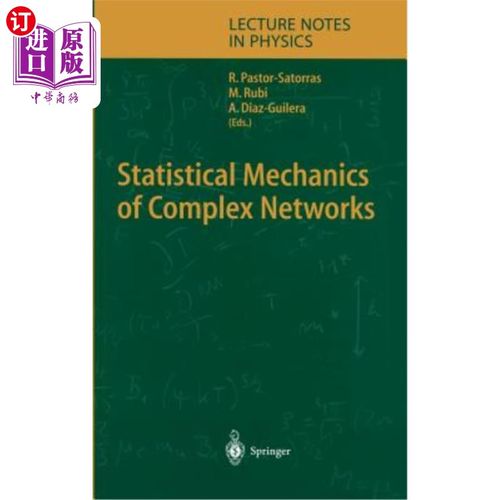 海外直订Statistical Mechanics of Complex Networks 复杂的统计力学