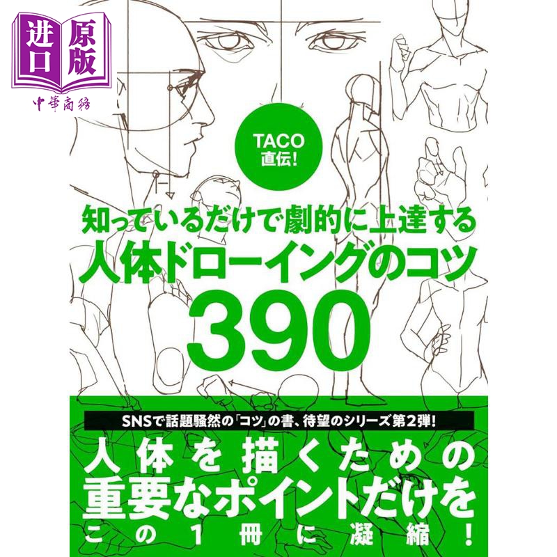 TACO直传!人体ドローイングのコツ390 日文艺术原版 TACO画师传授人体描绘技巧提升教学指南【中商原版】