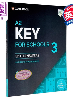 A2 Key for Schools 3 Students Book with Answers 剑桥新版2025版KET考试校园版真题4套 含答案和音频 英文原版【中商原版?