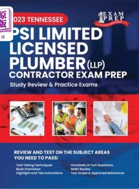 海外直订2023 Tennessee PSI Limited Licensed Plumber Contractor Exam Prep: 2023 Study Rev 2023田纳西州PS