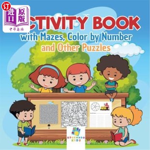 and Book 海外直订Activity Other 数字颜色和其他拼图 Mazes 带有迷宫 with 活动书 Color Puzzles Number