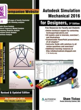 海外直订Autodesk Simulation Mechanical 2016 for Designers, 3rd Edition Autodesk Simulation Mechanic