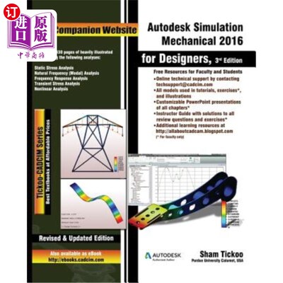 海外直订Autodesk Simulation Mechanical 2016 for Designers, 3rd Edition Autodesk Simulation Mechanic