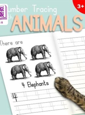 海外直订Number Tracing With Animals: Learn the Numbers - Number and Counting Practice Wo 数字追踪与动物:学习数字-数