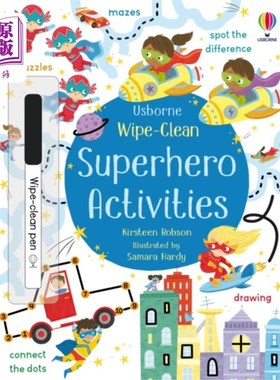 海外直订Wipe-Clean Superhero Activities 超级英雄活动