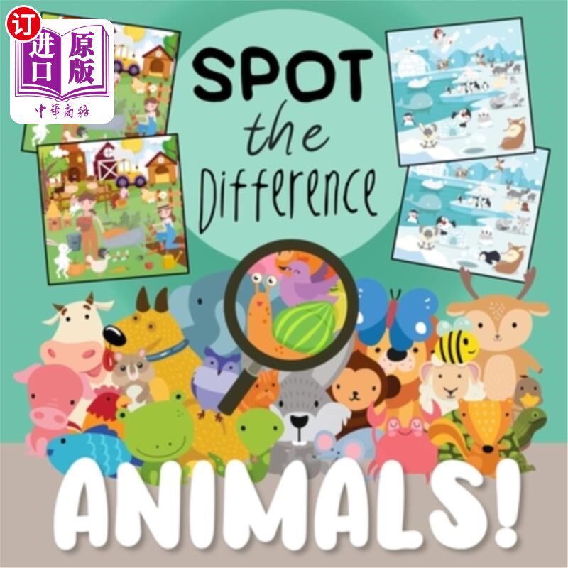 海外直订Spot The Difference - Animals!: A Fun Search and Solve Book for 3-6 Year Olds 发现差异-动物!:一本适合3-6岁