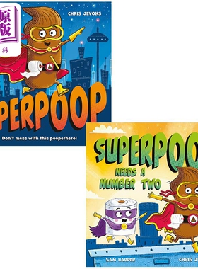 Chris Jevons 2册套装 大便超人 副手 Superpoop 英文原版 儿童绘本故事 搞笑幽默故事图画书 亲子童书 进口读物【中商原版】
