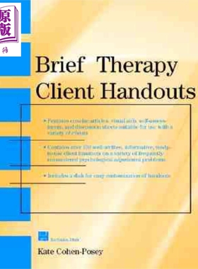 现货 简明治疗病人讲义 Brief Therapy Client Handouts 英文原版 Kate Cohen Posey Wiley 【中商原版】