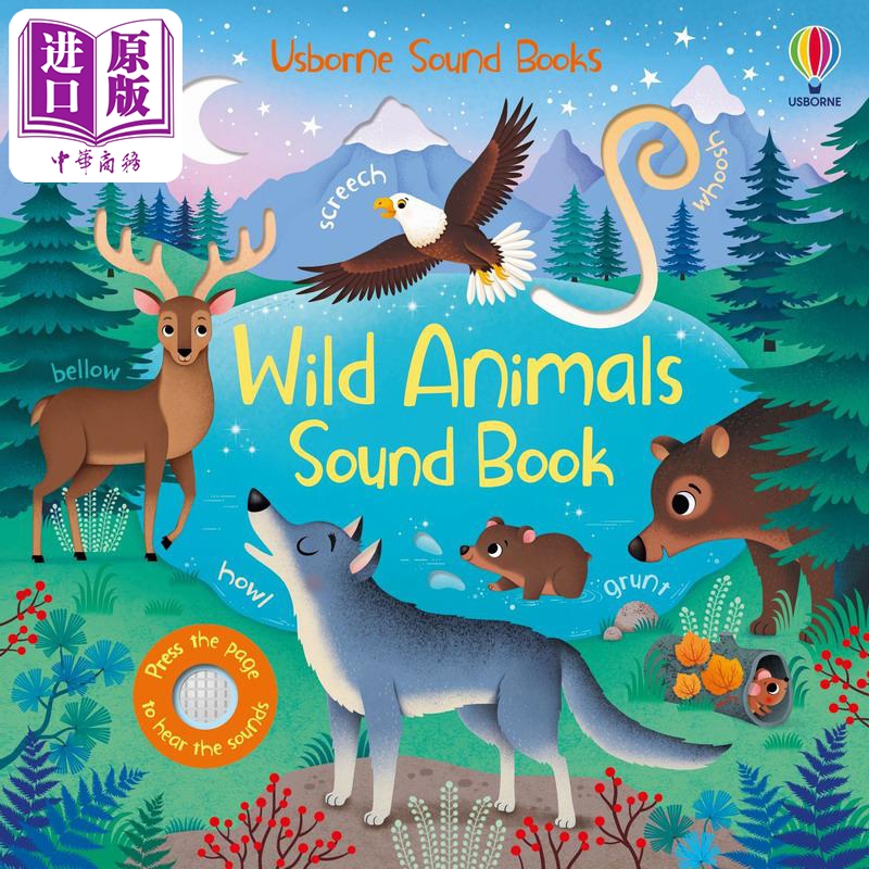 发声书:野生动物Wild Animals Sound Book英文原版 儿童纸板书 科学自然绘本动物知识图画书精品发声书亲子童书【中商原版】