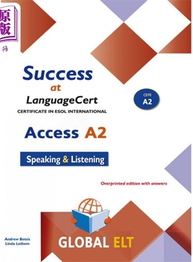 现货 Success at LanguageCert A2 ESOL SELT - Overprinted Edition 成功掌握朗思考试A2 ESOLSELT--带答案的套印版【中商原版】