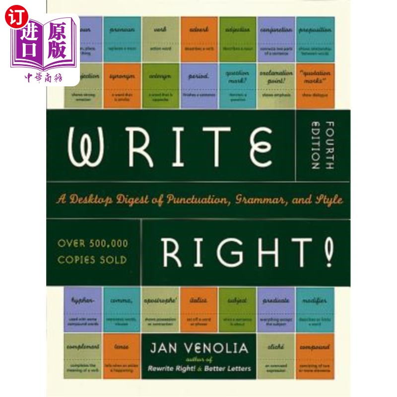 海外直订Write Right!: A Desktop Digest of Punctuation, Grammar, and Style 写对！：标点、语法和样式的桌面摘要，第4版