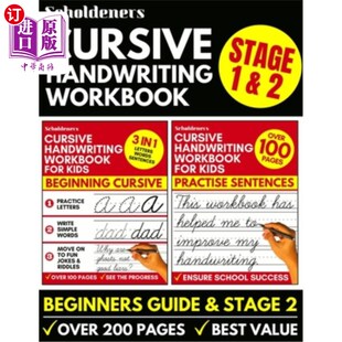 Set Handwriting Beginners 海外直订Cursive for Workbook Kids For Book 草书练习册：儿童二合一书 Cursive