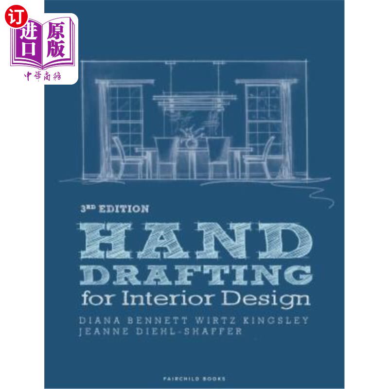 海外直订Hand Drafting for Interior Design 室内设计手绘
