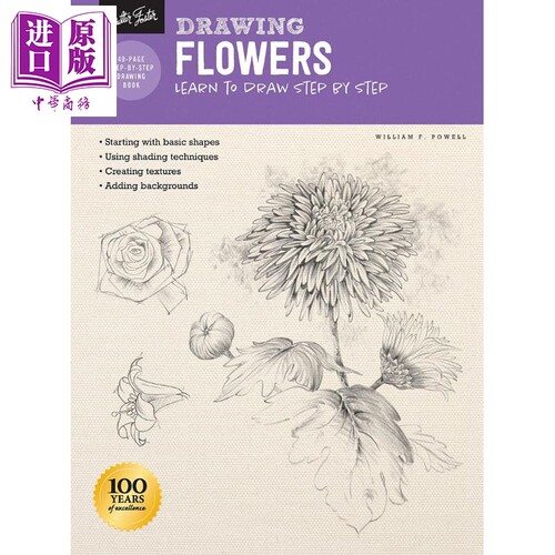 Drawing:Flowers with William F.Powell 进口艺术 花卉的绘画方法【中商原版】
