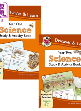 英国CGP原版 KS1 科学探索与学习活动书 Discover & Learn Science Year 1-2 小学一二年级 套装2册 英文原版【中商原版】