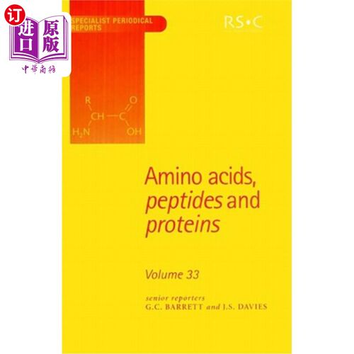 海外直订Amino Acids, Peptides and Proteins: Volume 33 氨基酸、肽和蛋白质：第33卷
