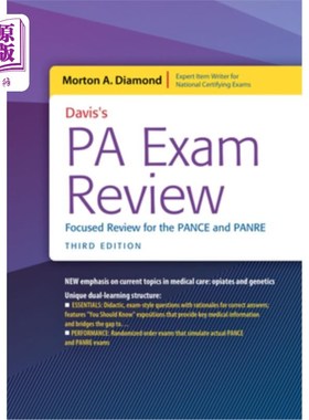 海外直订医药图书Davis's Pa Exam Review: Focused Review for the Pance and Panre: Focused Review f 戴维斯Pa考试复习:P
