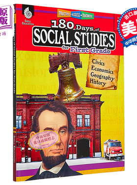 现货 180 Days of Social Studies Grade 1 180天练习册社会学习系列 一年级 英文原版进口图书 小学教材教辅参考书【中商原版】