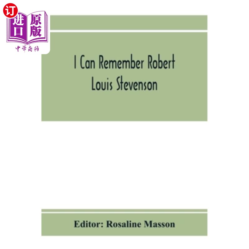 海外直订I can remember Robert Louis Stevenson 我记得罗伯特·路易斯·史蒂文森