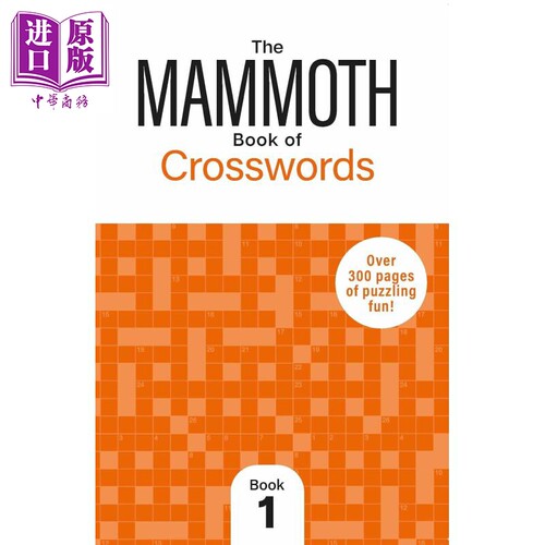 巨型填字游戏书1 超过300页的趣味谜题 The Mammoth Book of Crosswords1 英文原版 Gareth Moore 休闲益智游戏【中商原版】