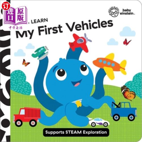 海外直订Baby Einstein: My First Vehicles: Lift and Learn 小爱因斯坦：我的第一辆车：提升和学习