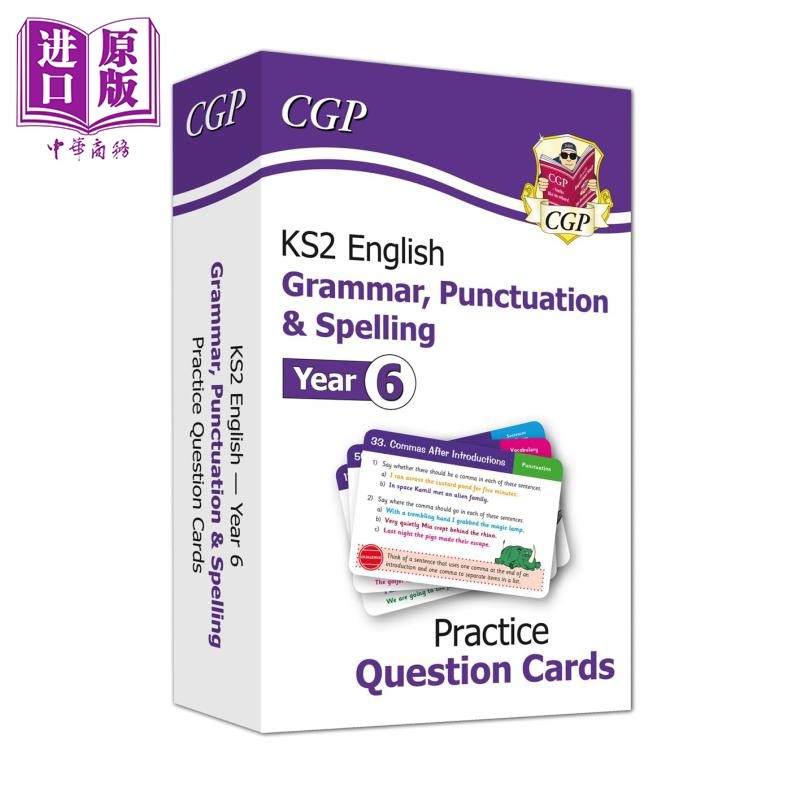 英国原版CGP教辅 New KS2 English Practice Question Cards Grammar Year 6 新版6年级英语练习题卡语法标点拼写【中商原版】