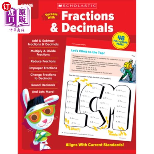 海外直订Scholastic Success with Fractions & Decimals Grade 5