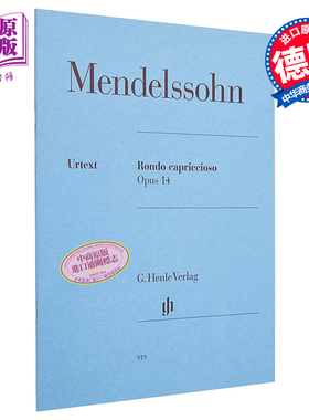Rondo capriccioso op14 进口艺术 门德尔松引子与回旋随想曲 op14 钢琴独奏带指法【中商原版】