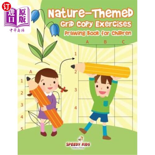 海外直订Nature-Themed Grid Copy Exercises: Drawing Book for Children 以自然为主题的网格复制练习：儿童画册