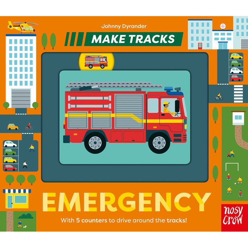 预售 Make Tracks: Emergency 救护车轨道 英文原版 儿童纸板书绘本 活动与玩具书 精品绘本 进口图书 交通工具主题【中商原版】
