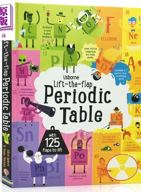 元素周期表STEM翻翻书 Lift the Flap Periodic Table 化学知识 儿童绘本纸板书 英文原版进口 Usborne 7-12岁【中商原版】