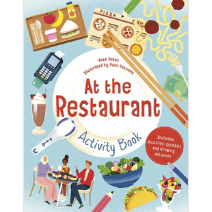 现货 At the Restaurant Activity Book 餐厅玩乐书 英文原版儿童绘本 活动与玩具书 精装 7到12岁【中商原版】