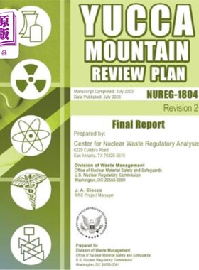 海外直订Yucca Mountain Review Plan: Final Report 雅卡山审查计划:最终报告